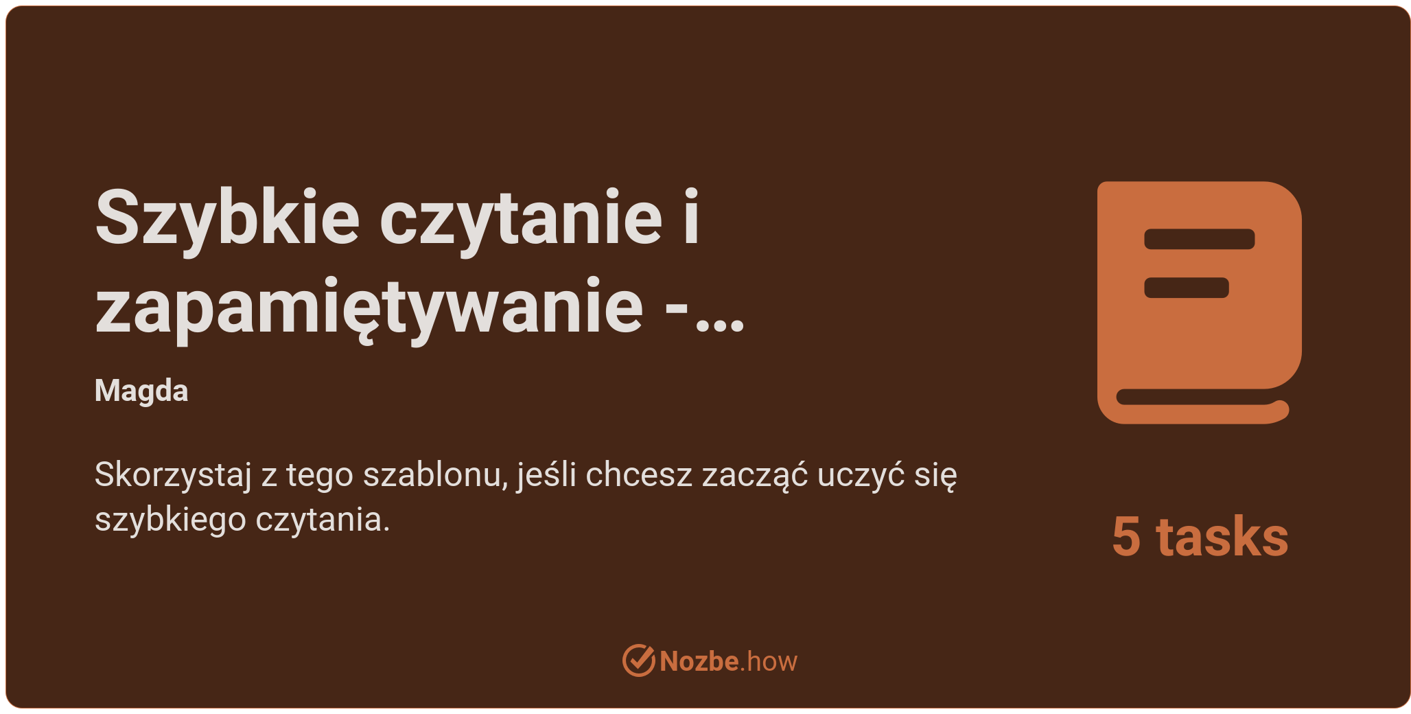 Szybkie czytanie i zapamiętywanie - pierwsze kroki