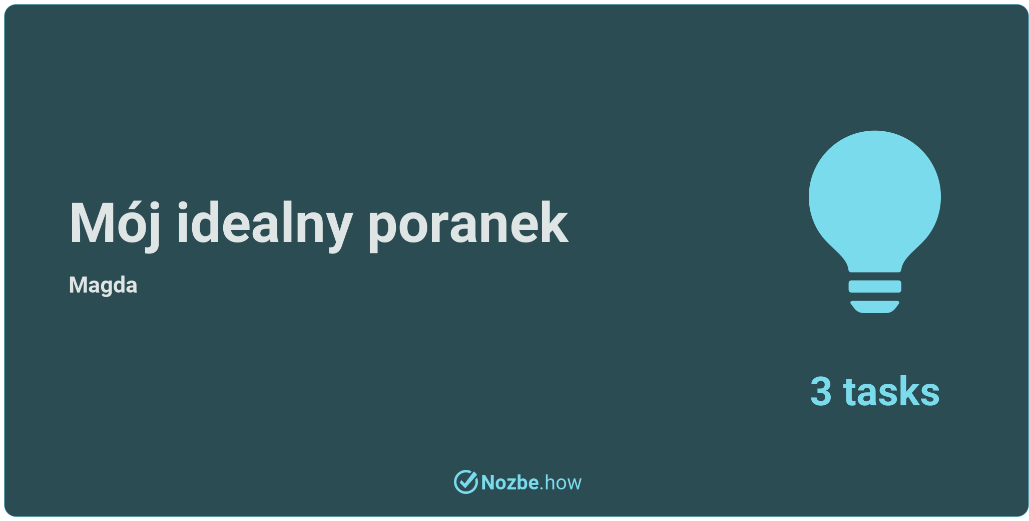 Mój idealny poranek