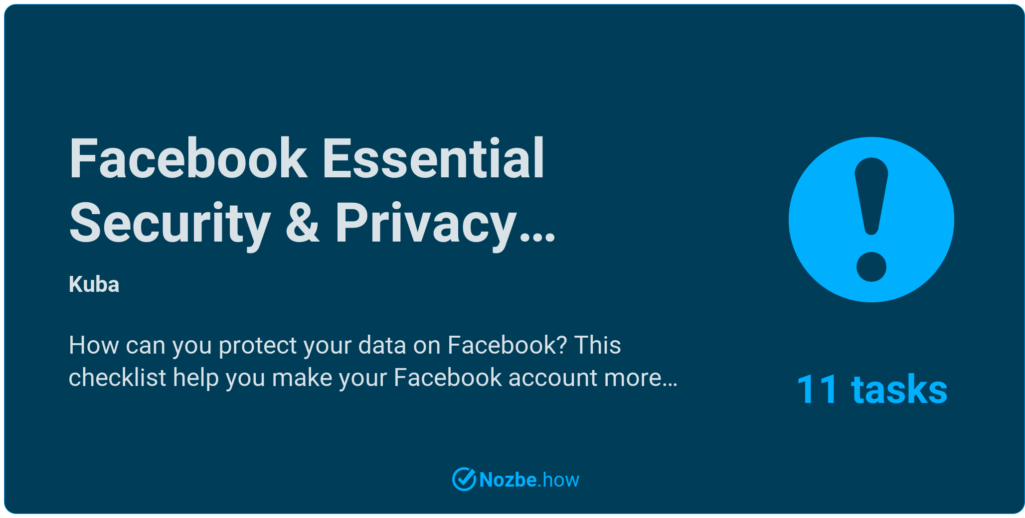 Facebook Essential Security & Privacy Checklist